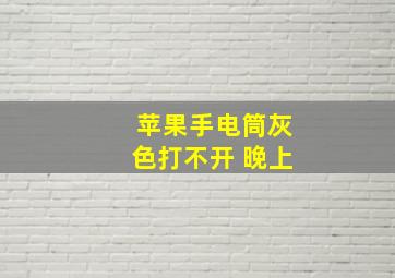 苹果手电筒灰色打不开 晚上